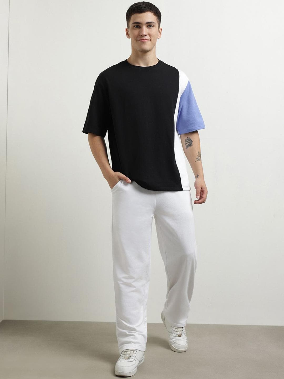 NOBERO Men Oversized Colorblocked Co-ords