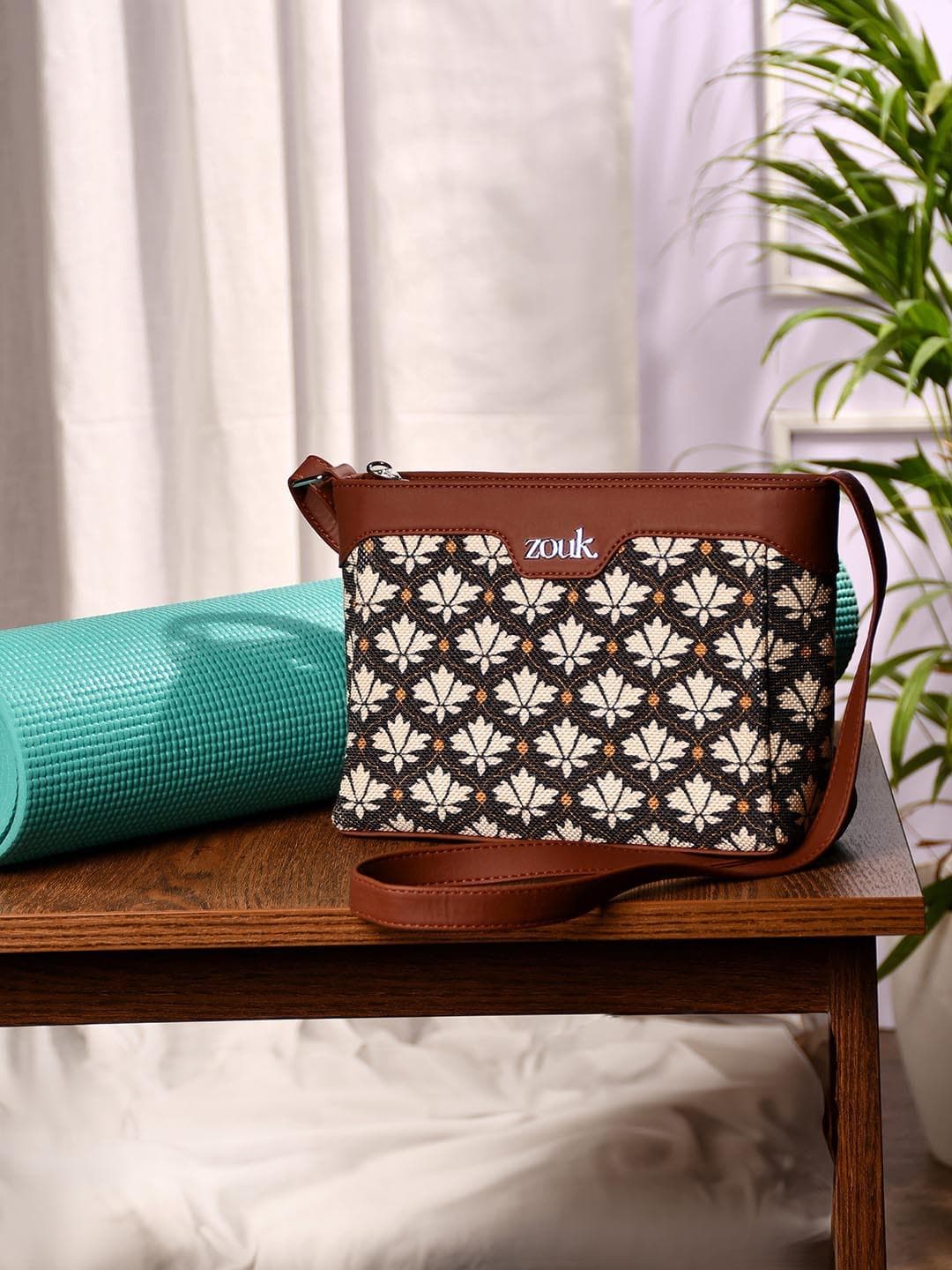 Buy ZOUK Bidri Kaiser Harmony Floral Printed Structured Sling Bag - - Accessories for Women