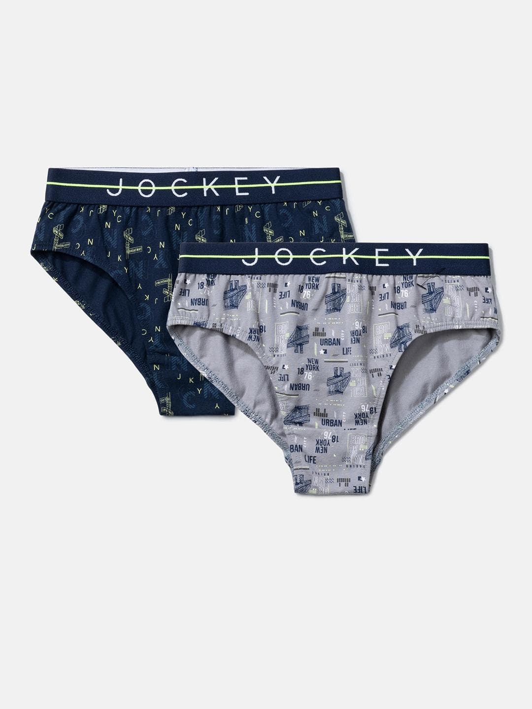 Jockey Boy Pack of 2 Super Combed Cotton Printed Brief with Ultrasoft Waistband-NB01