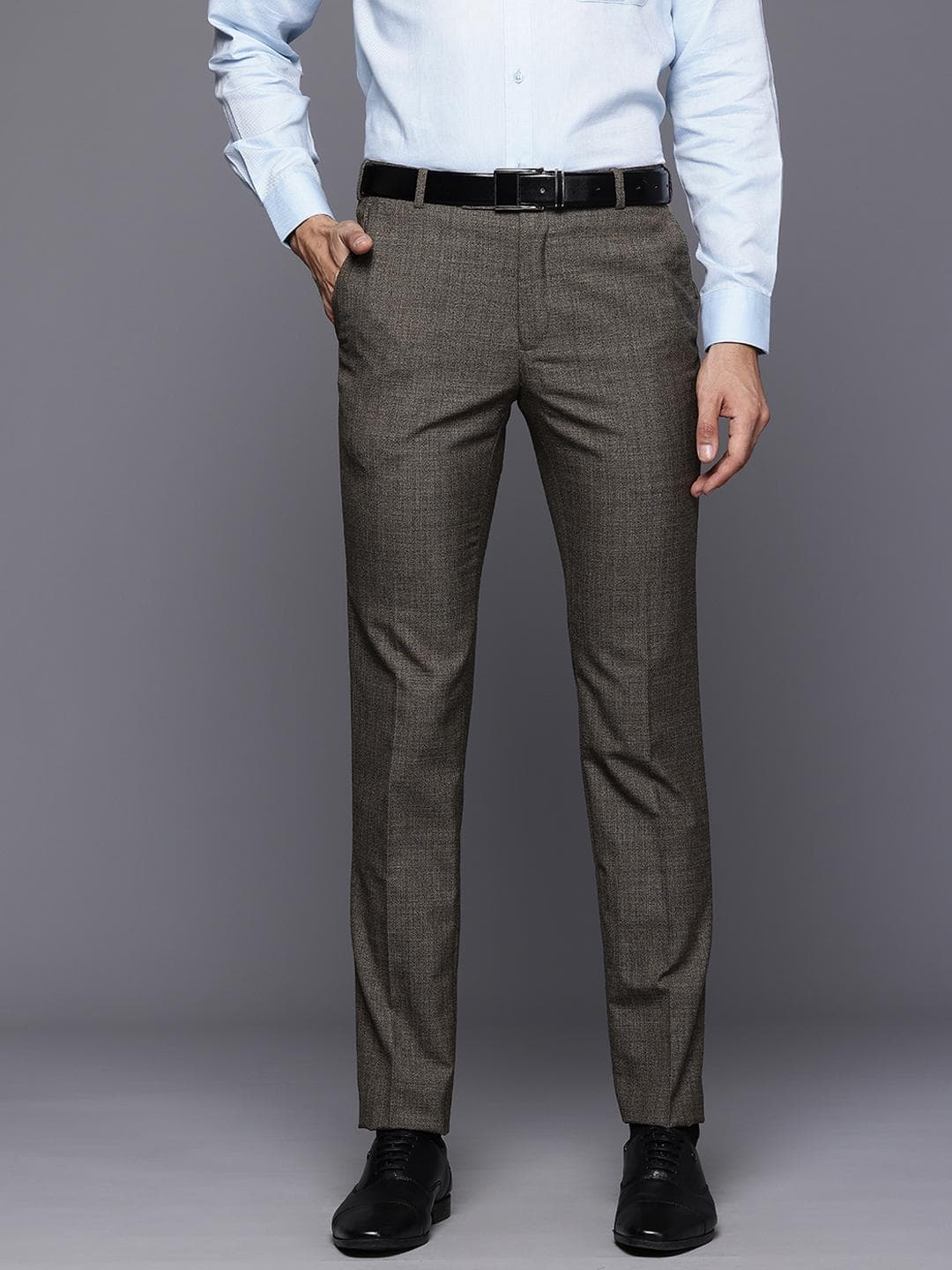Raymond Men Slim Fit Mid-Rise Trousers