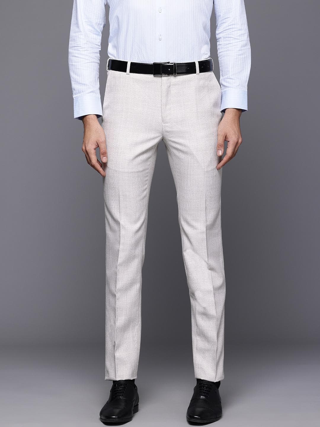 Raymond Men Checked Slim Fit Formal Trousers