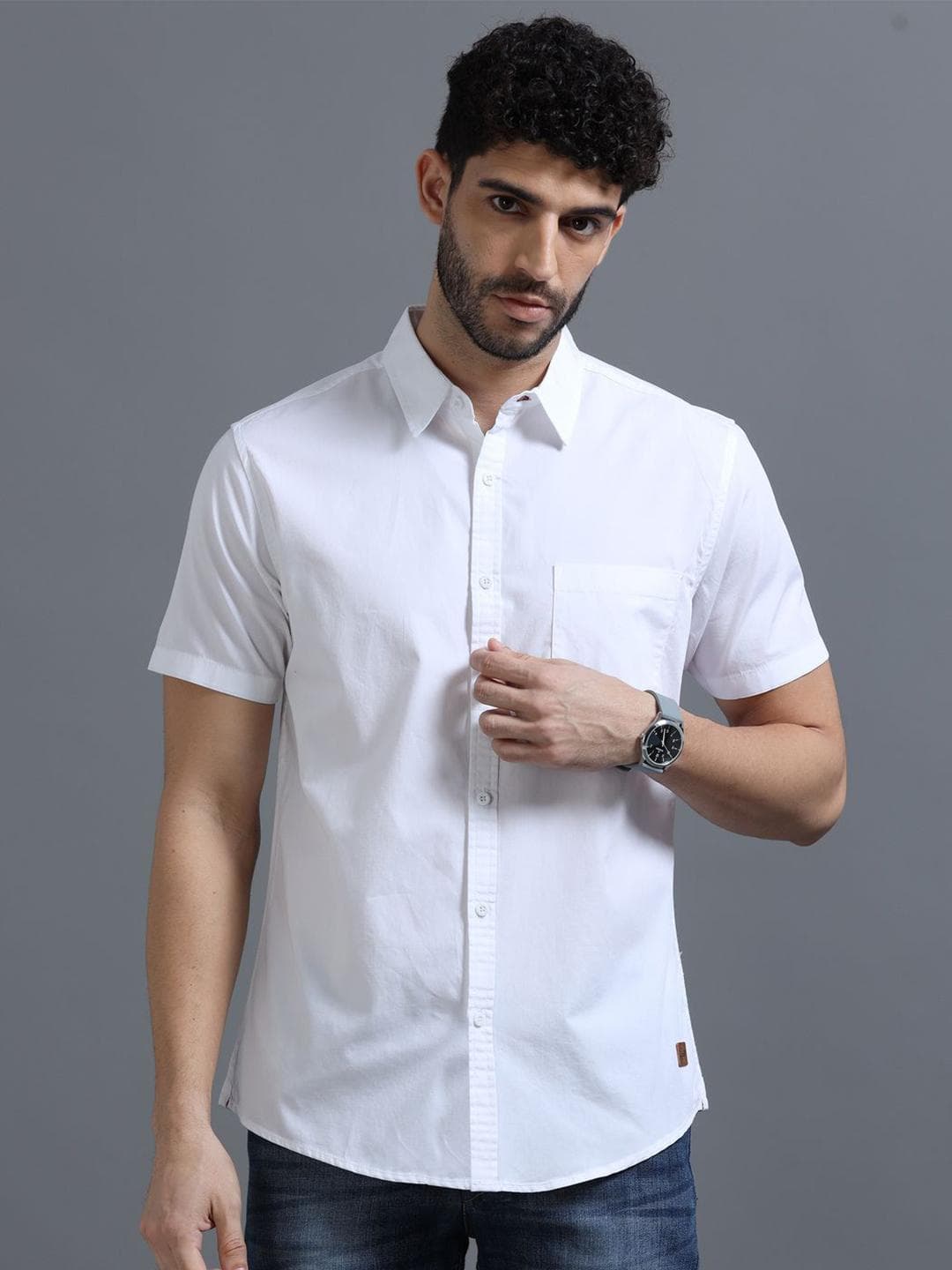 The Roadster Lifestyle Co Cotton Half Sleeve Shirts