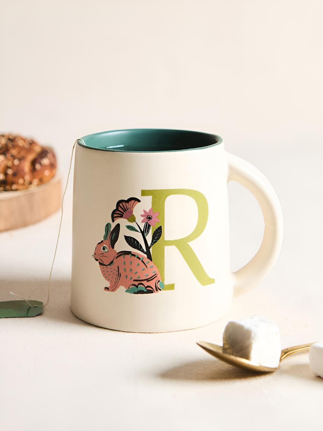 Buy Chumbak Off White & Green Printed Ceramic Glossy Mug 300 Ml - - Home for Unisex