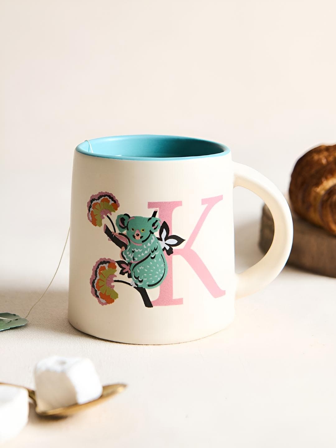 Buy Chumbak Off White & Blue Printed Ceramic Glossy Mug 300 Ml - - Home for Unisex