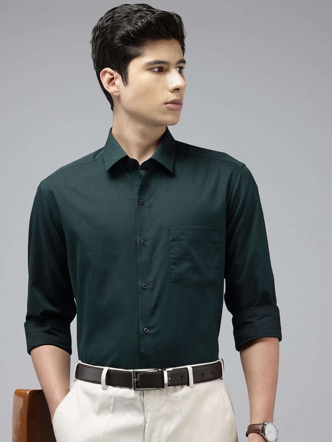 Arrow Pure Cotton Manhattan Slim Fit Opaque Formal Shirt