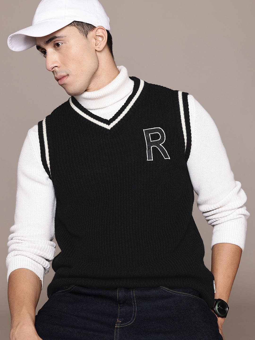 The Roadster Lifestyle Co. Ribbed Longline Acrylic Sweater Vest