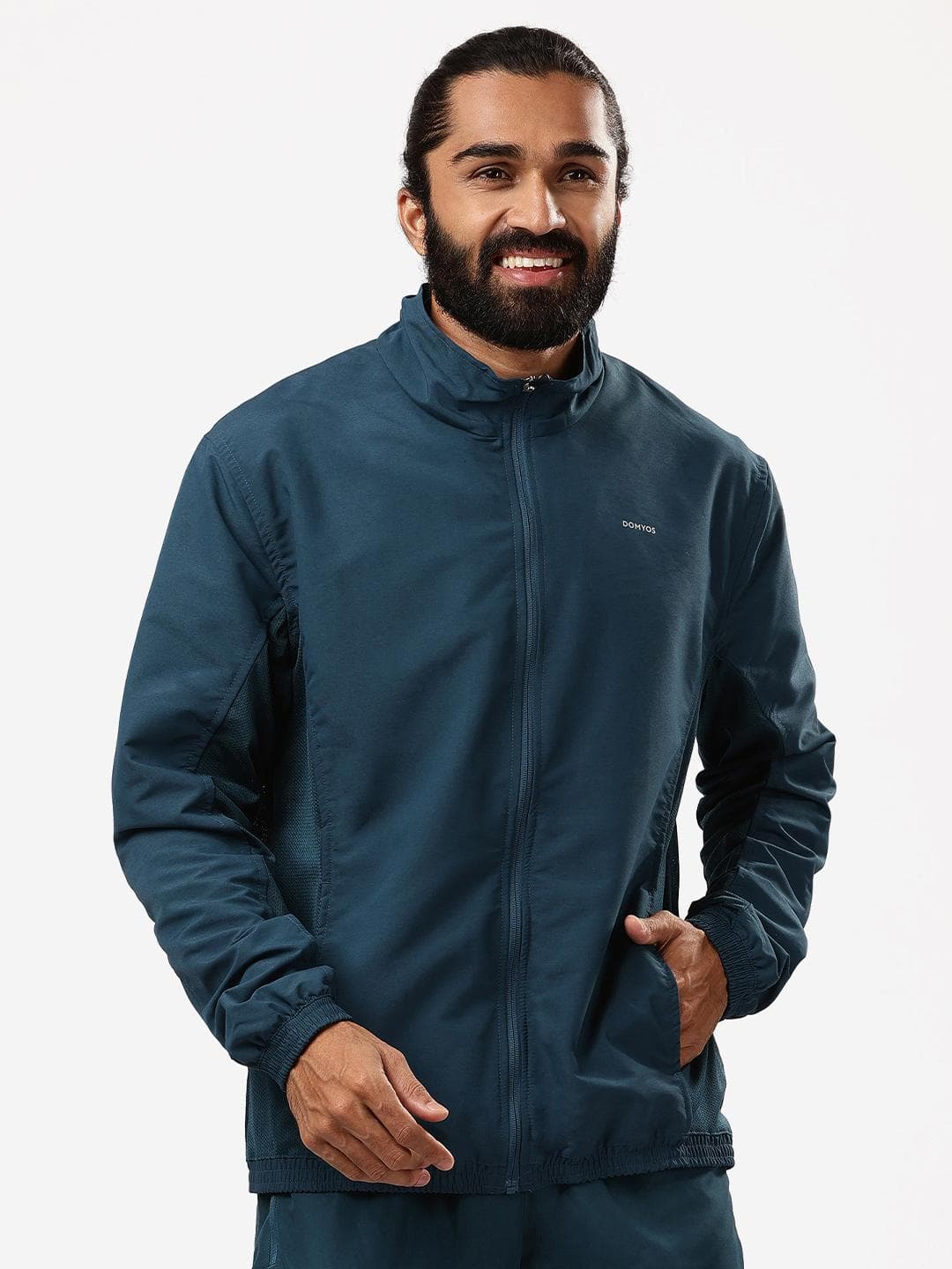 Decathlon Domyos - Men Turquoise Blue FJA 100 Moisture Managing Fitness Tracksuit Jackets