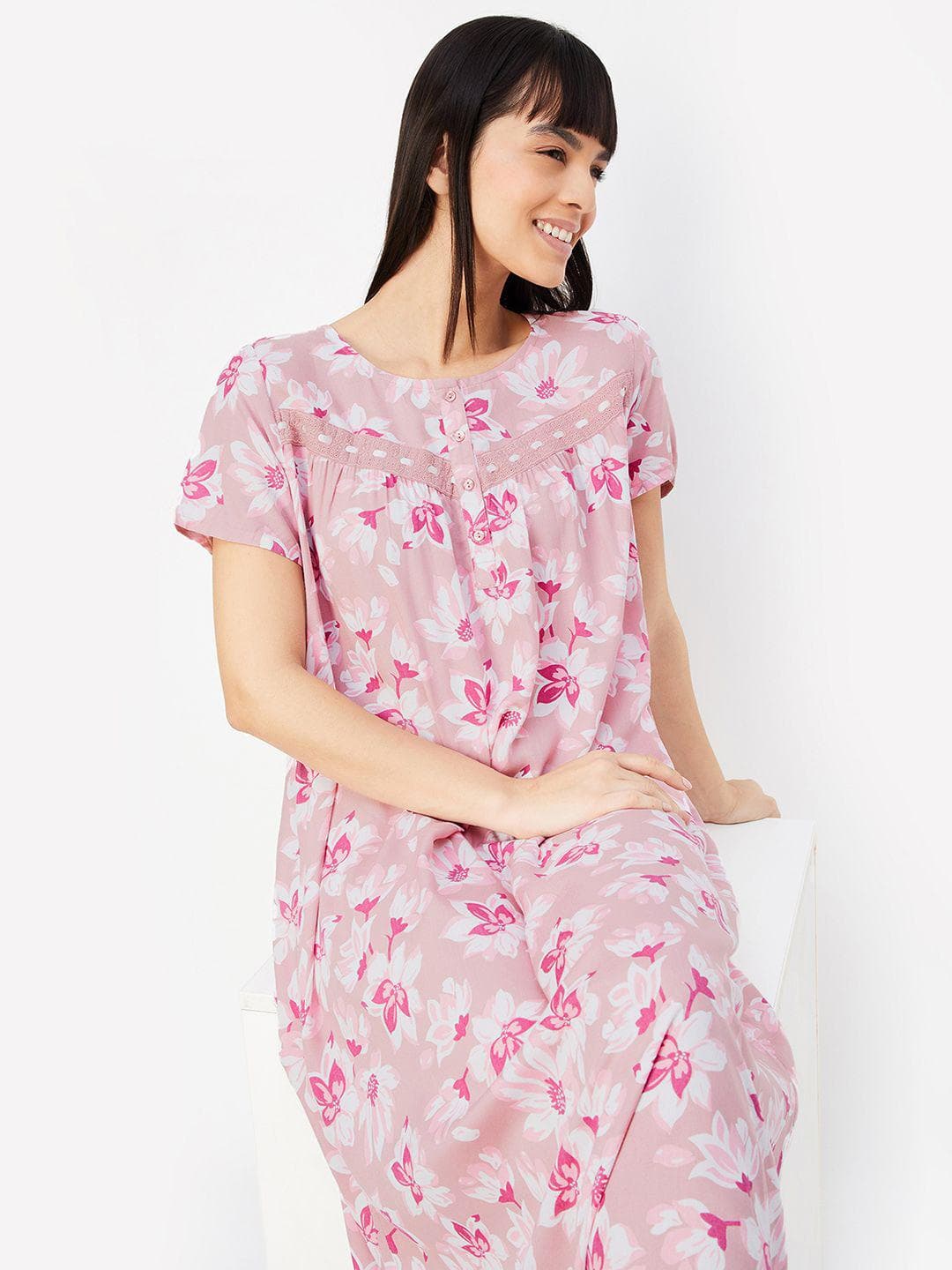 max Women Floral Printed Nightgown