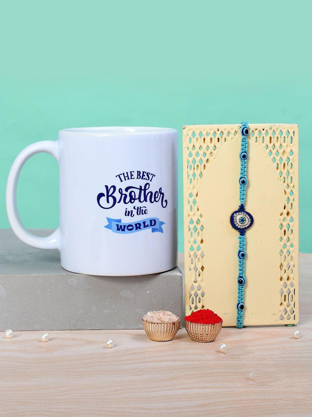 Evil Eye Rakhi Gift Combo With Mug For Brother