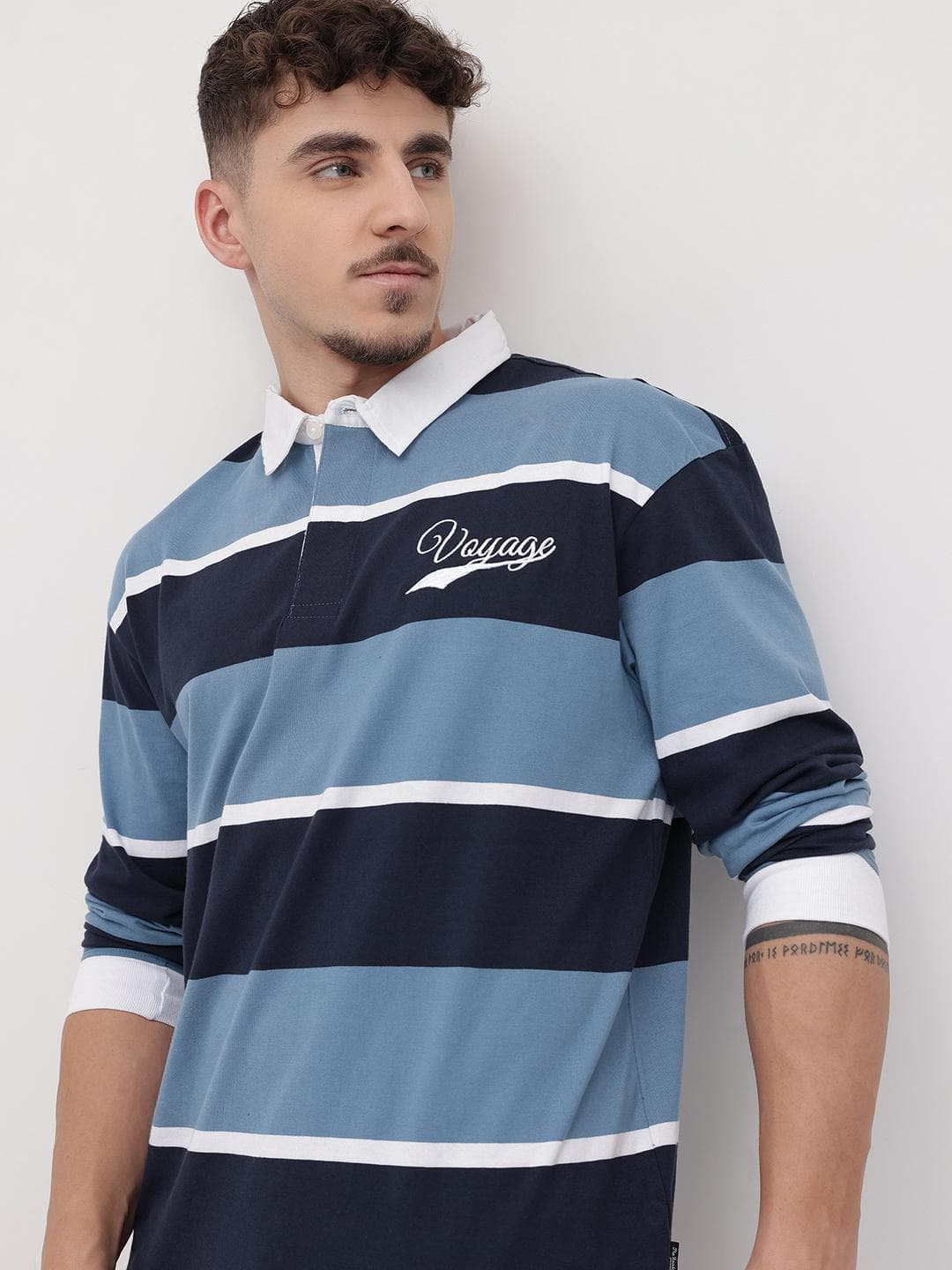 The Roadster Life Co. Striped Polo Collar T-shirt