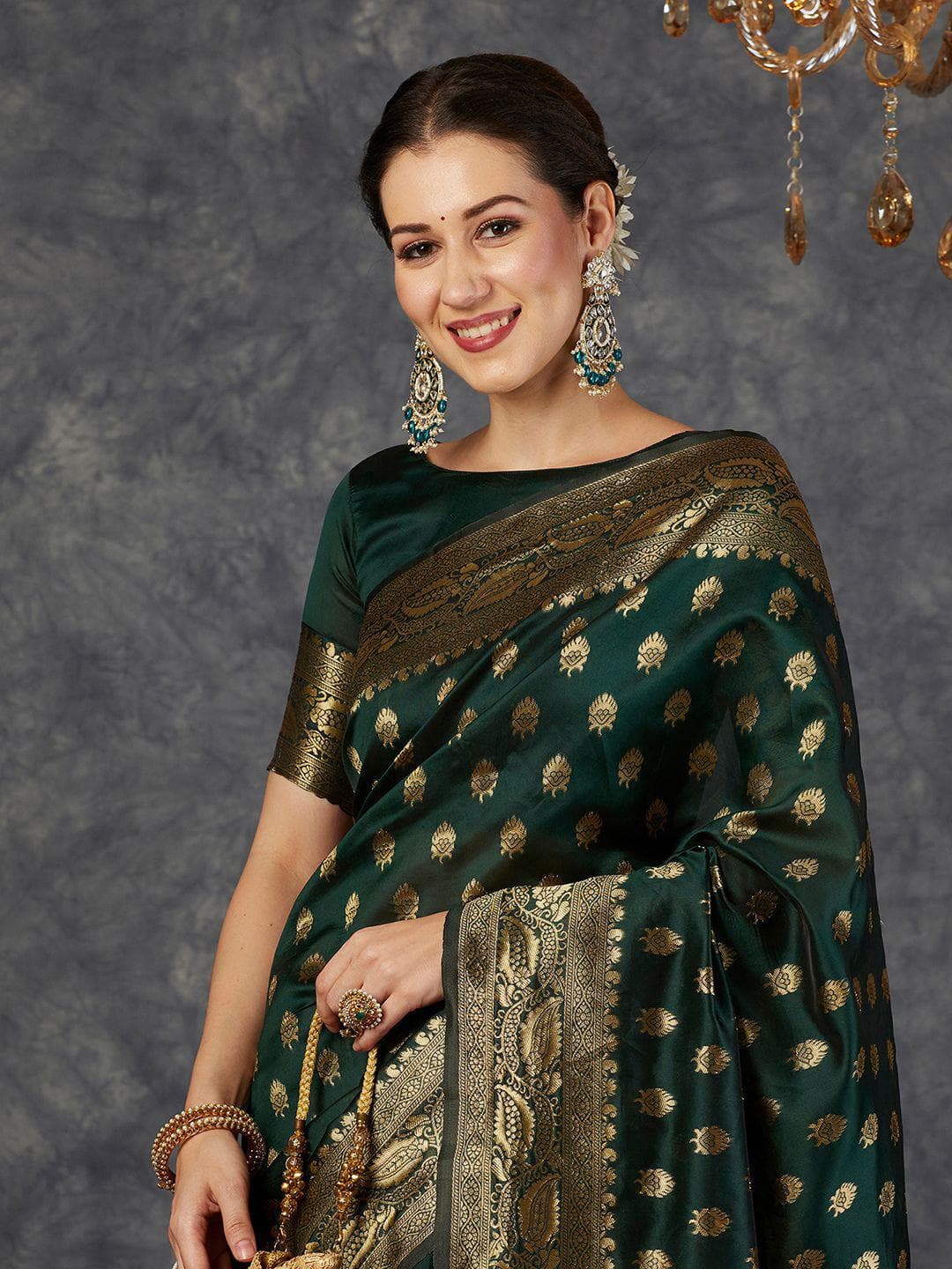 KALINI Ethnic Motifs Zari Banarasi Republic Day Saree