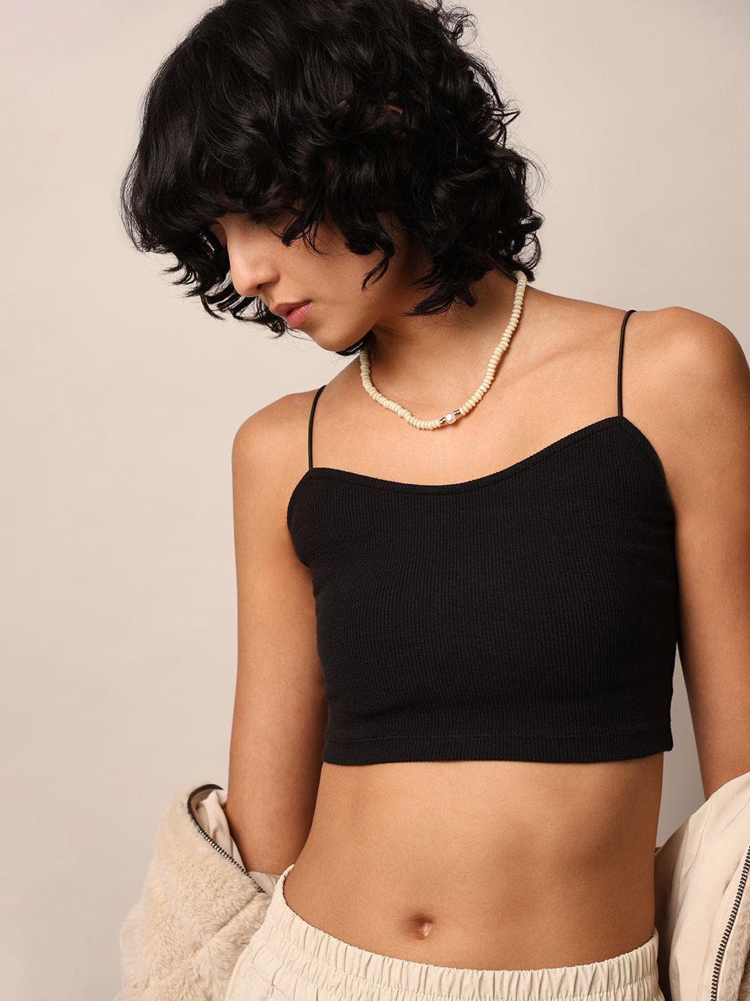 ONLY Women Shoulder Straps Bralette Crop Top