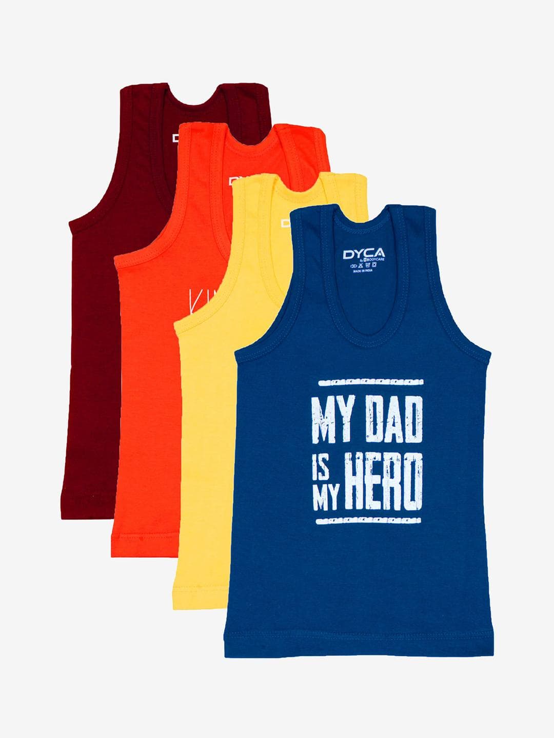 Buy DYCA Boys Pack Of 4 Boys Assorted Cotton Innerwear Vests - - Apparel for Boys