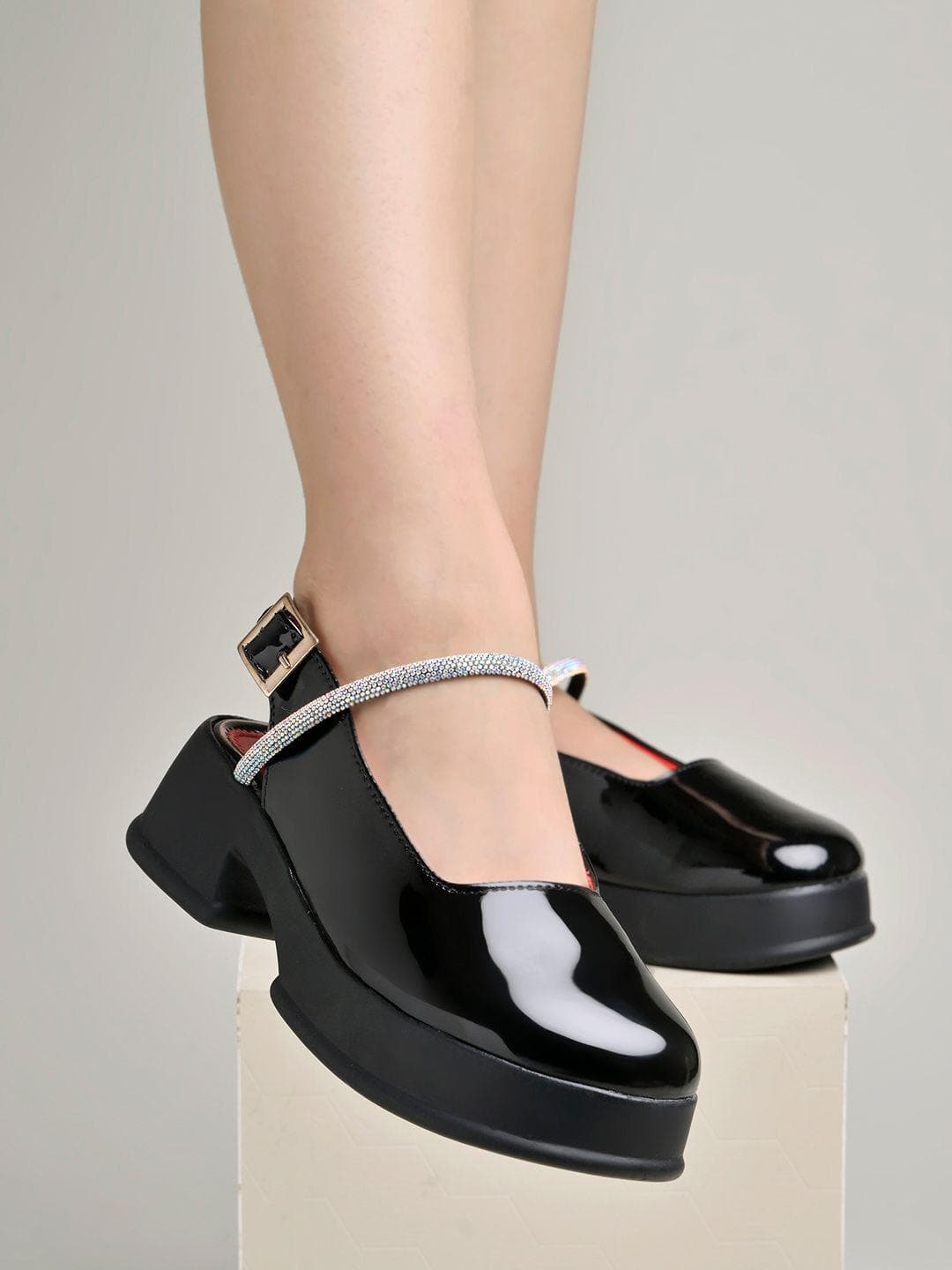 Shoetopia Girls Colourblocked Party Block Mary Janes