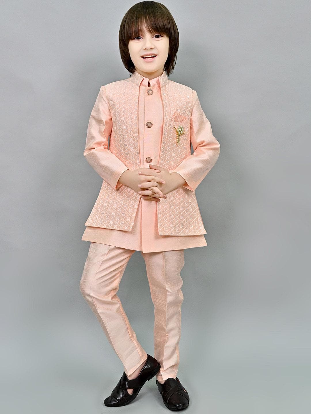 ahhaaaa Boys Embroidered Sherwani Set