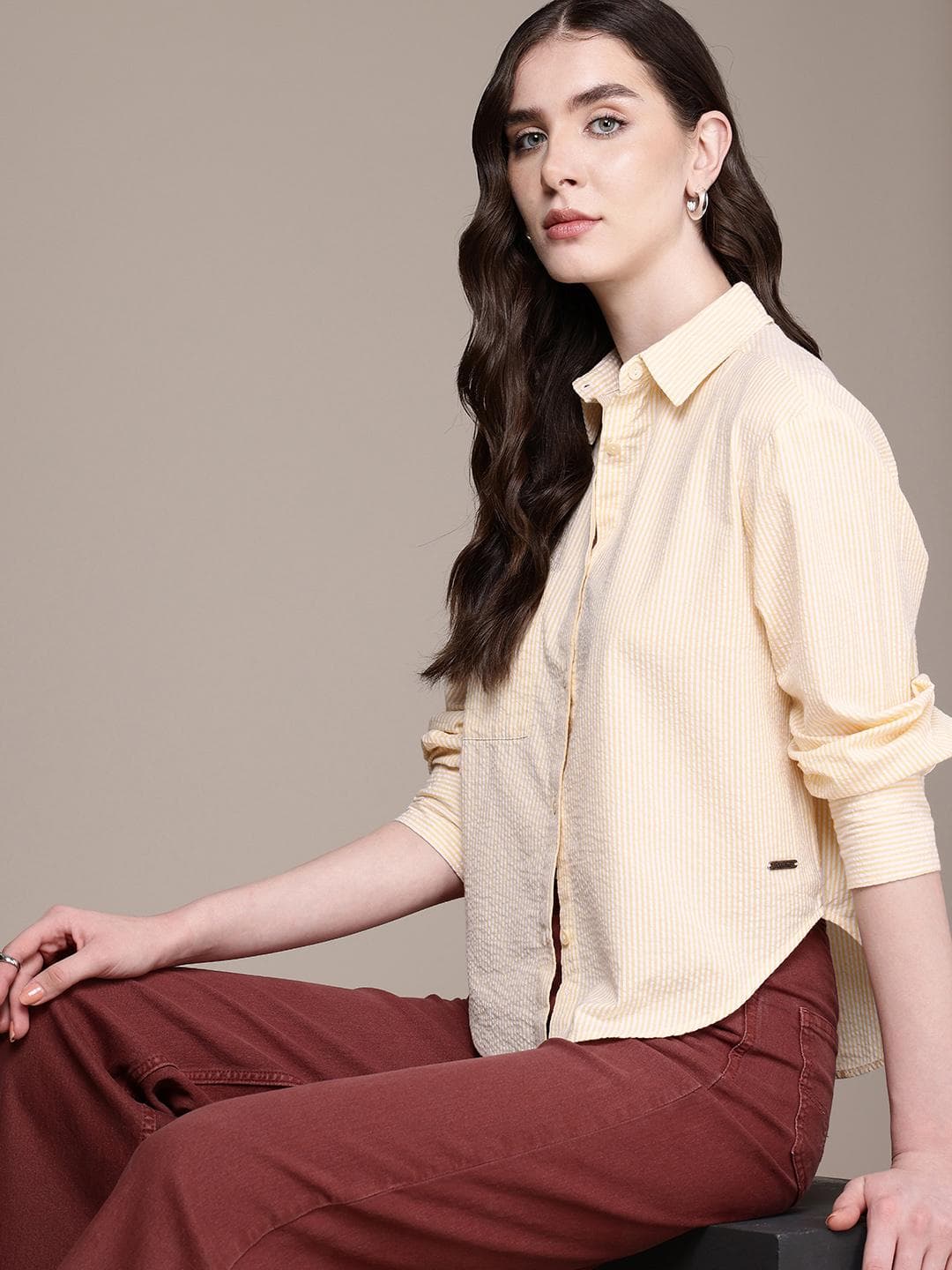Roadster Oversized Striped Casual Shirt