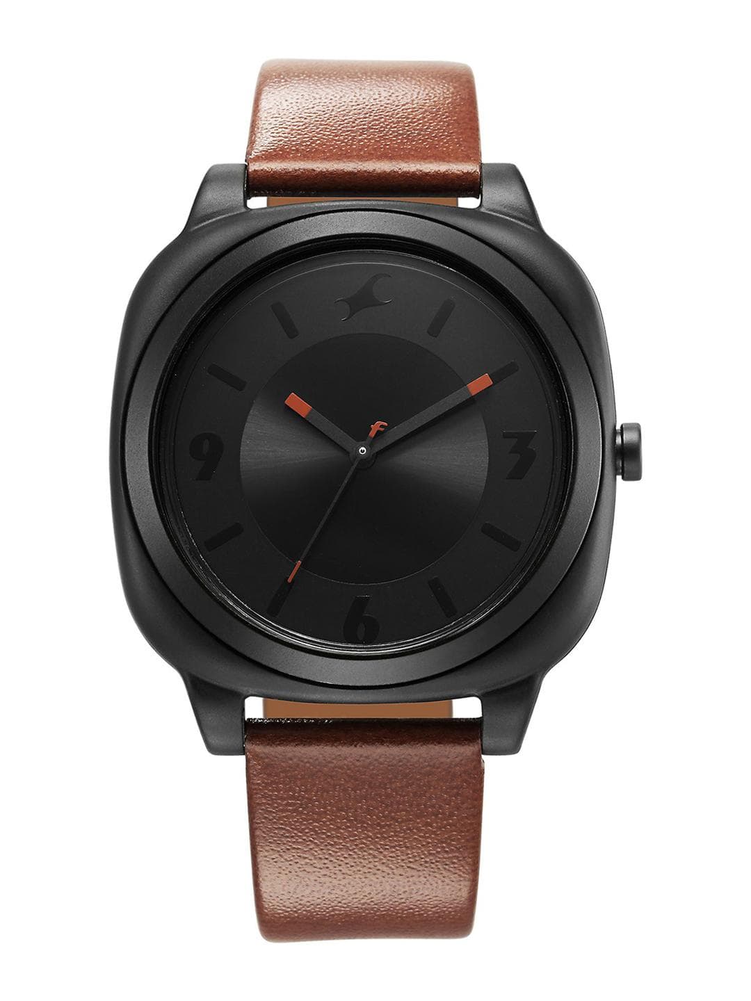 Buy Fastrack Unisex Embellished Dial & Leather Textured Straps Analogue Watch 68034PL02W - - Accessories for Unisex