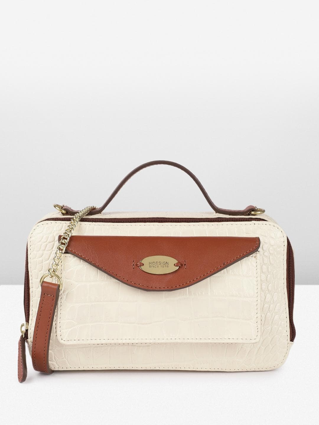 Buy Hidesign Ee Lilac Animal Textured Leather Structured Handheld Bag - - Accessories for Women