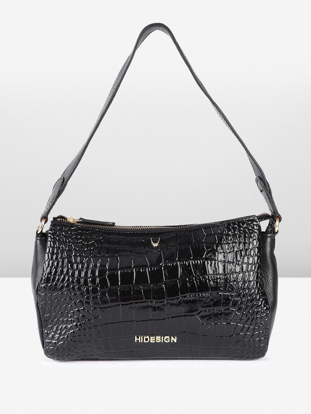 Hidesign Animal Textured Leather Structured Shoulder Bag