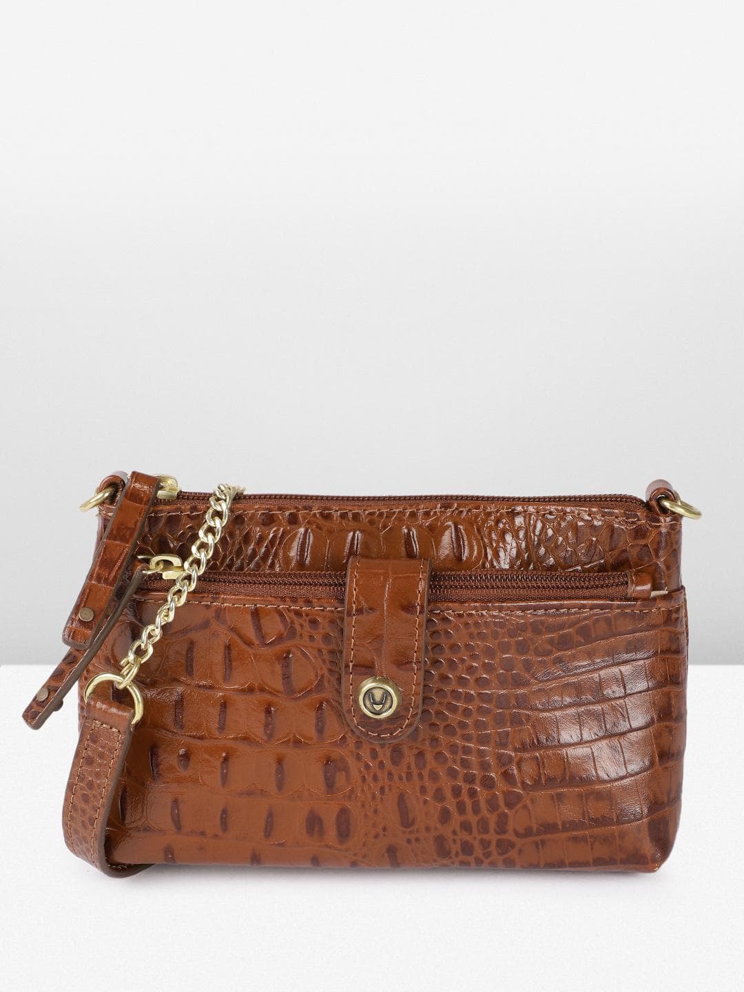 Hidesign Animal Textured Leather Structured Sling Bag