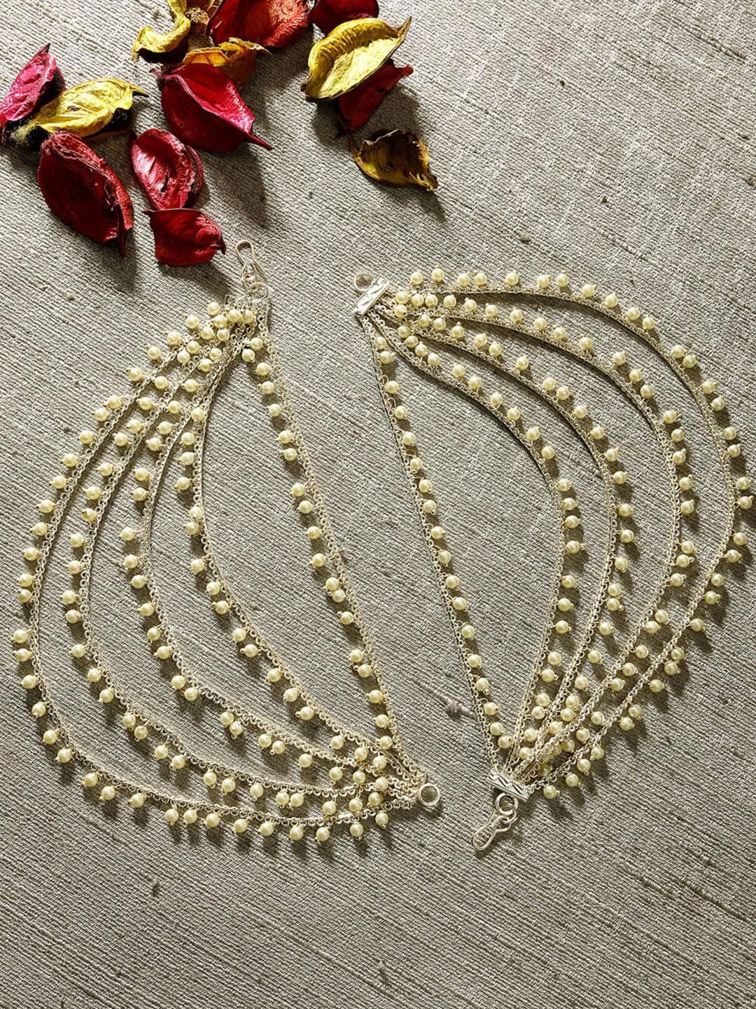 Buy ZENEME Gold Plated Classic Layered Pearl Earchain - - Accessories for Women