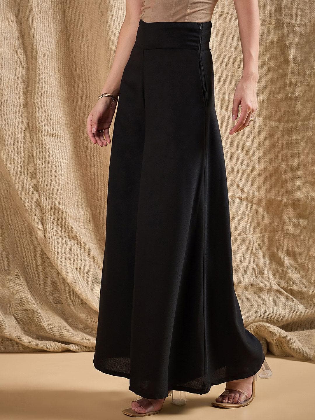 SASSAFRAS Women High-Rise Wide Leg Trousers