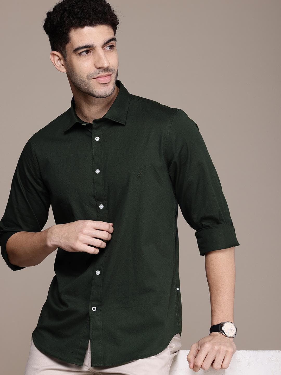 Nautica Men Smart Slim Fit Pure Cotton Casual Shirt