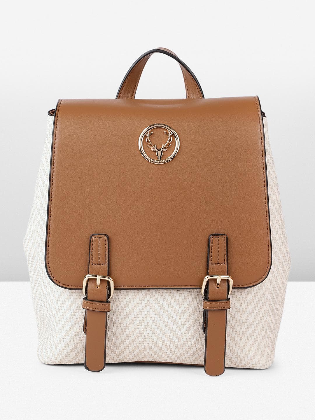 Allen Solly Women Herringbone Printed Backpack