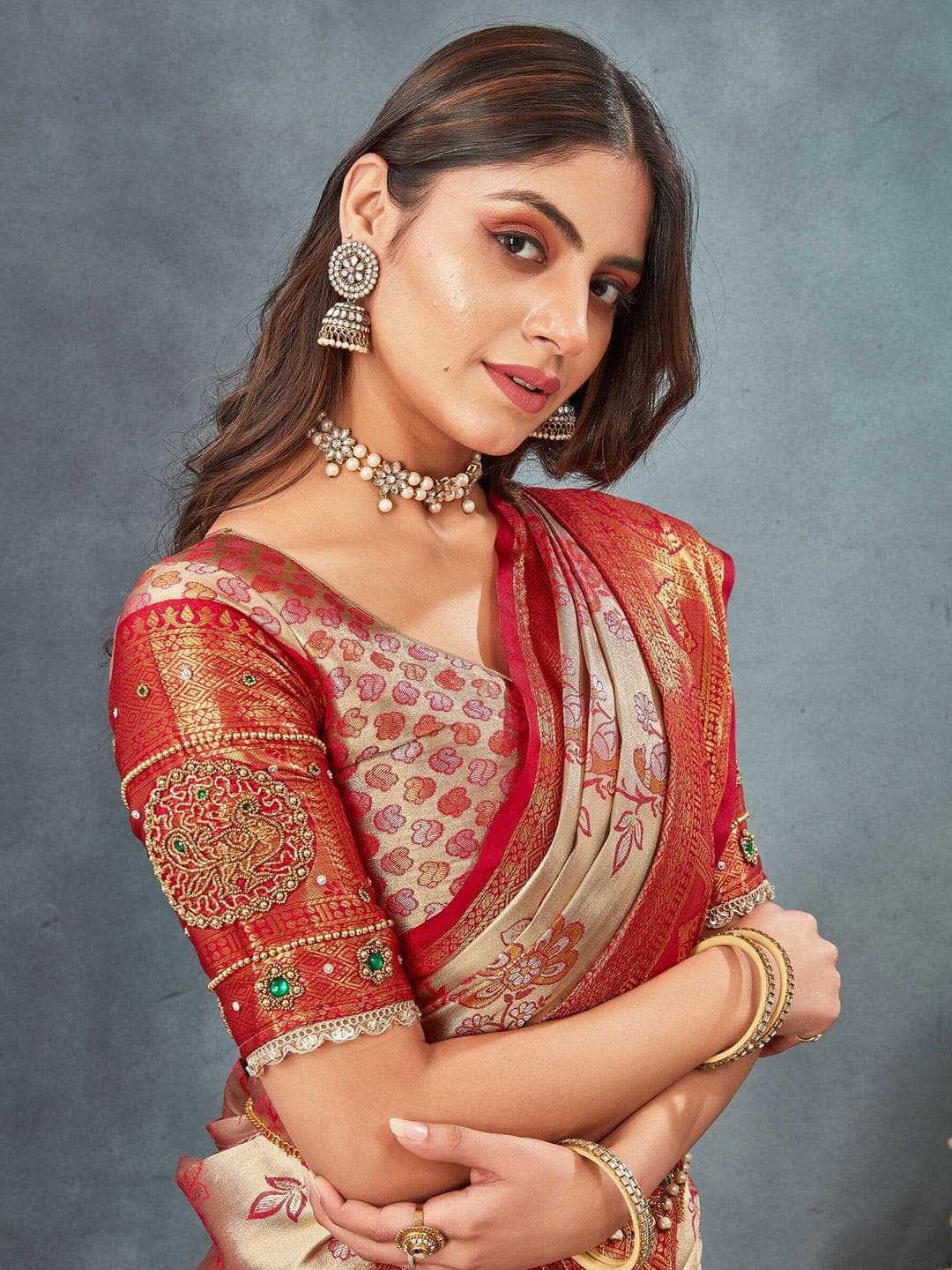 Tankori Woven Design Zari Dharmavaram Saree