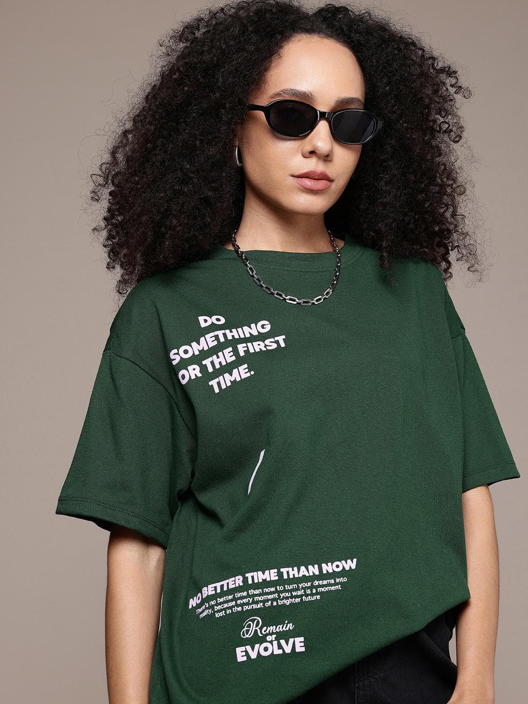 The Roadster Life Co. Typography Printed Oversized T-shirt