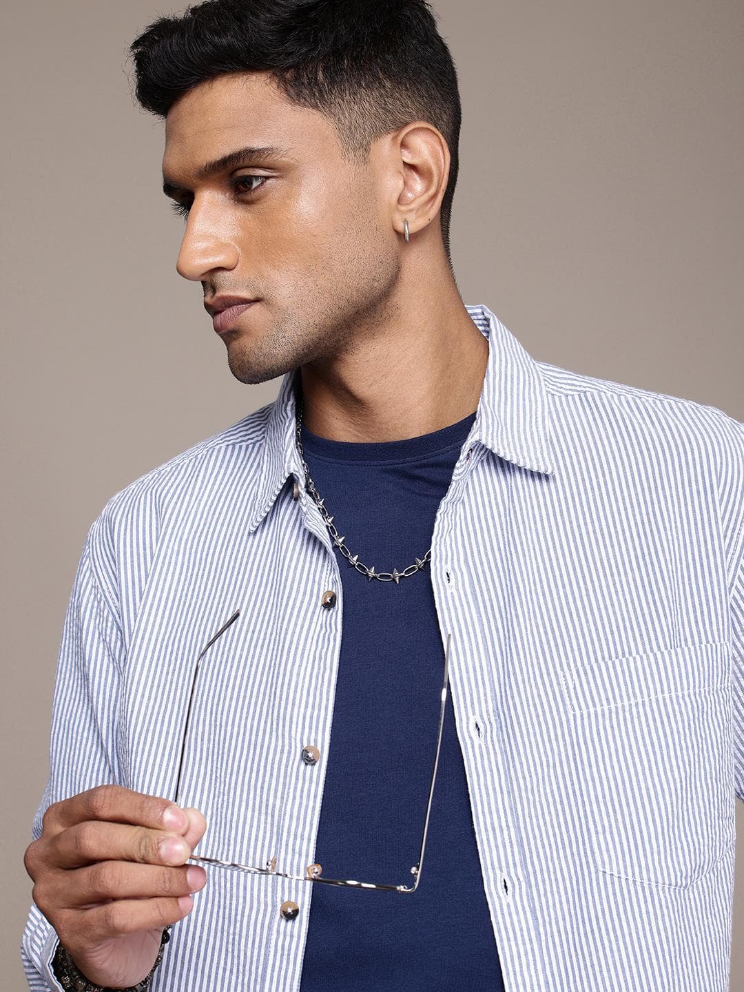 Roadster Men Striped Pure Cotton Casual Shirt