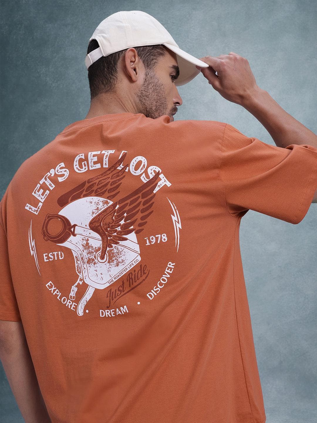 The Roadster Life Co. Printed Pure Cotton Oversized T-shirt