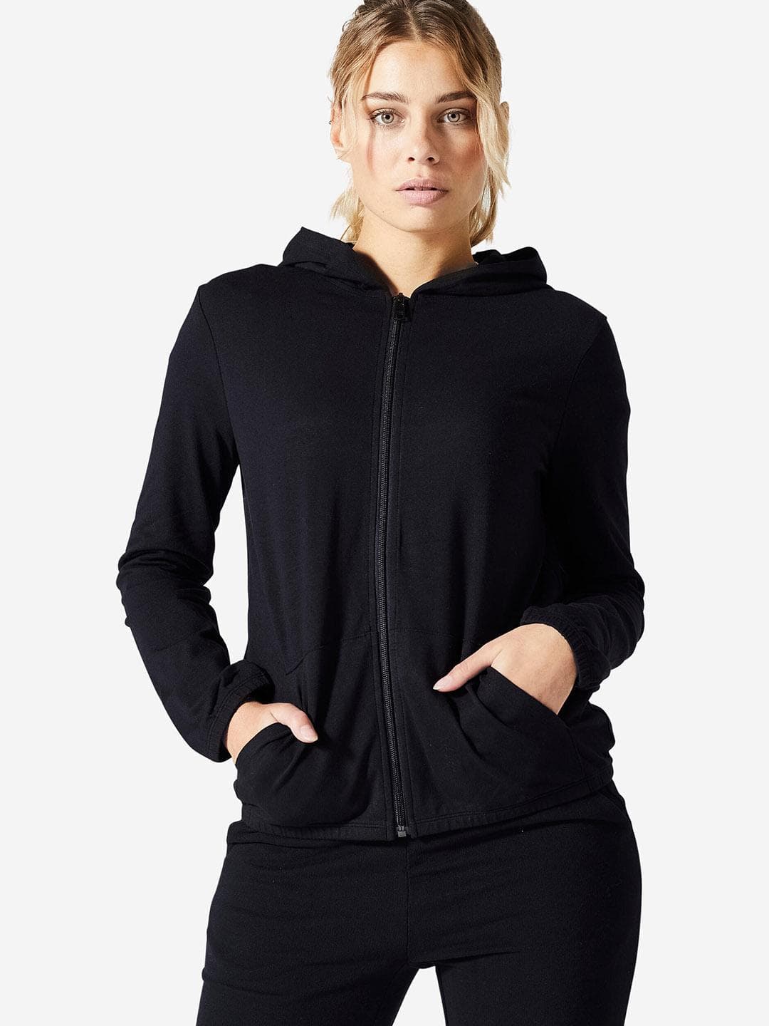 Decathlon Domyos - Women Black Stretchable Gym Sweatshirt