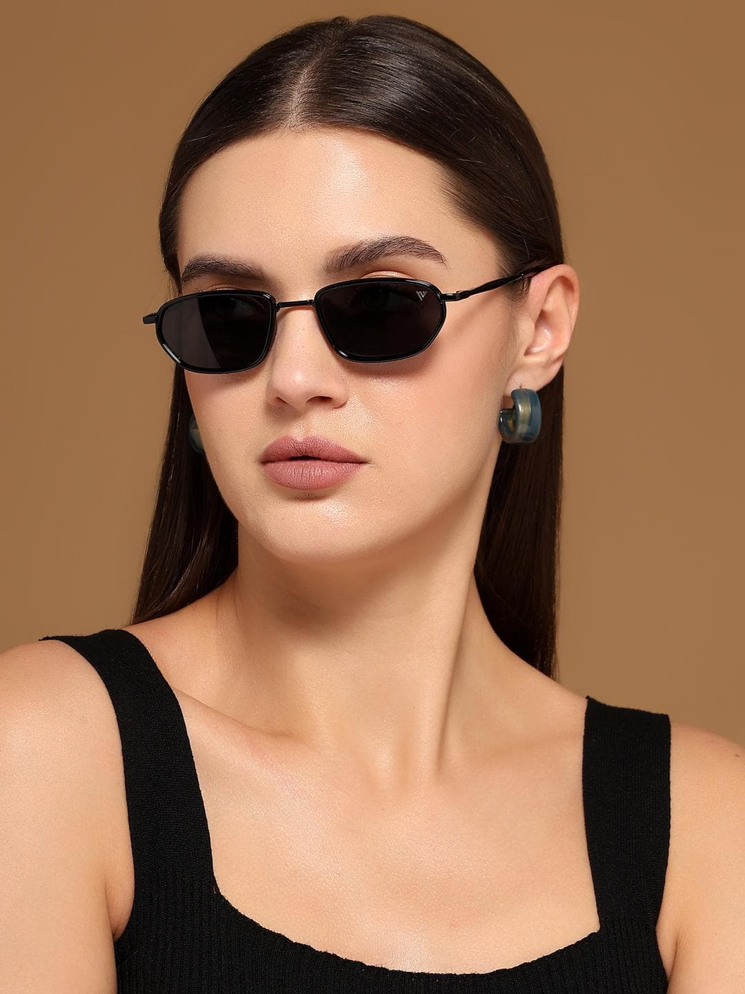 Voyage Unisex Rectangle Sunglasses with Polarised and UV Protected Lens