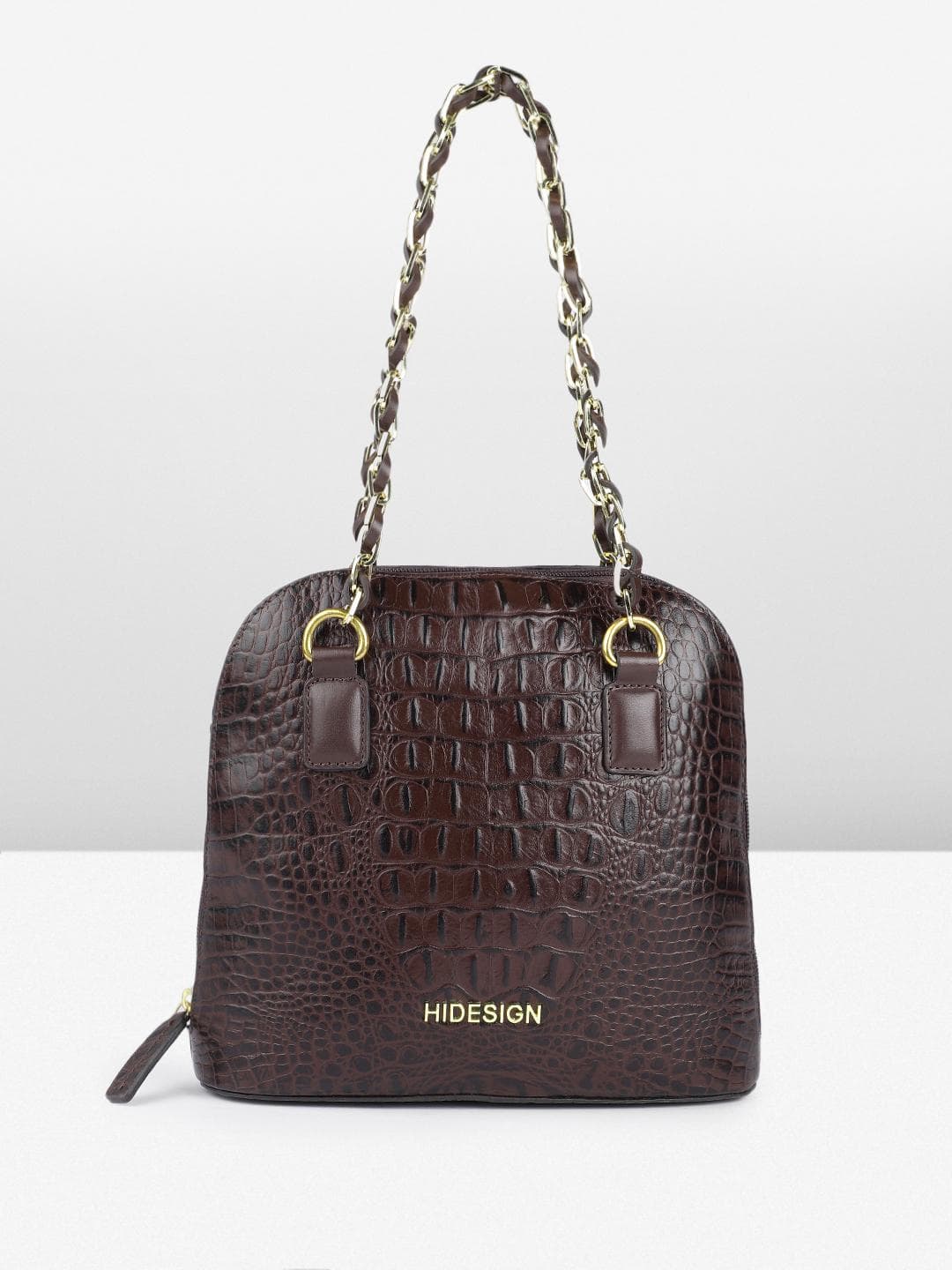 Hidesign COPACABANA 01 BABY CROCO Animal Textured Structured Shoulder Bag
