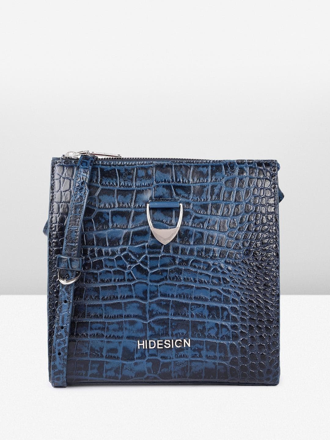 Hidesign CAMILLE 01 SHINY CROCO Animal Textured Structured Sling Bag