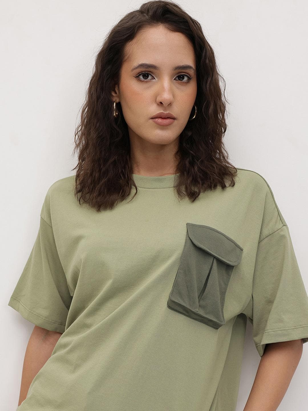 The Roadster Life Co. Drop-Shoulder Sleeves Oversized T-shirt with Toggle Hem