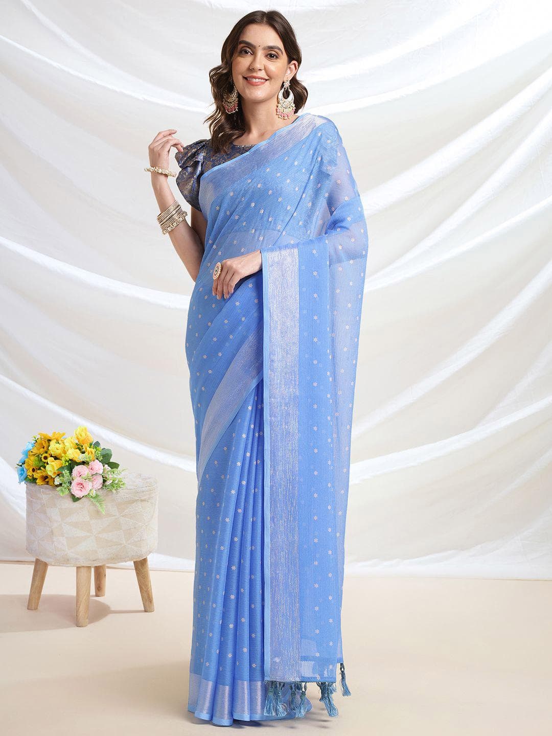 Mitera Floral Printed Ready To Wear Saree