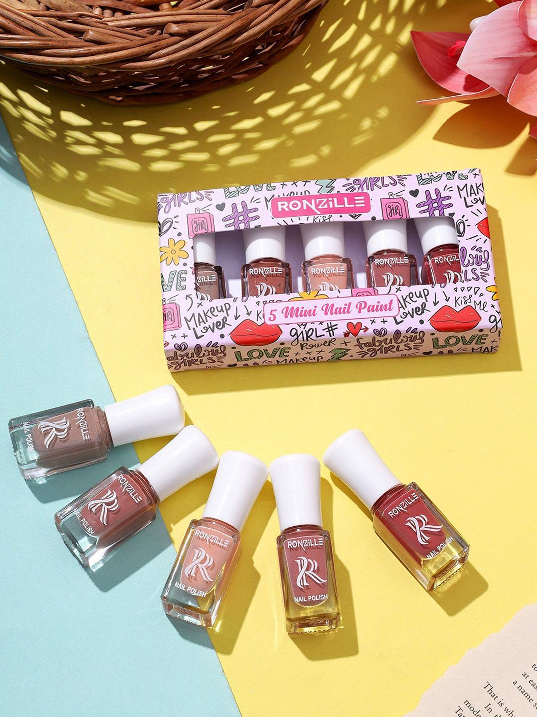 Buy Ronzille Set Of 5 Quick Dry & Glossy Nail Polish 3.5 Ml Nude Edition - - Personal Care for Women