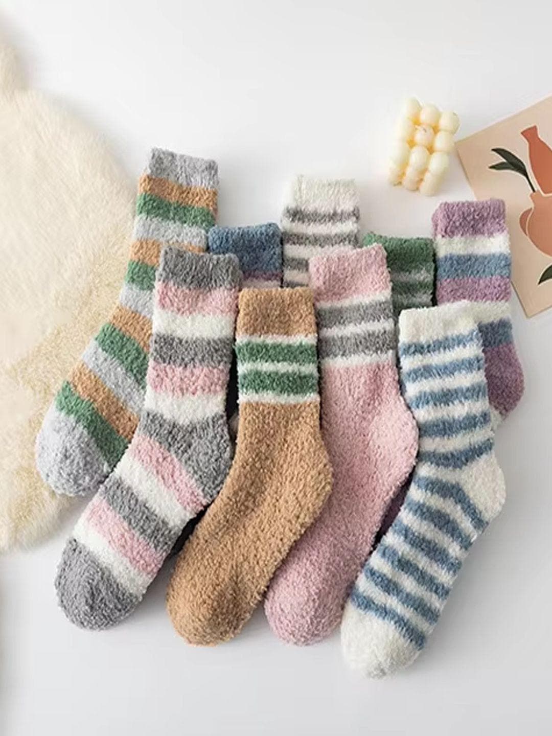 Buy FIMS Women Pack Of 5 Assorted Calf Length Socks - - Accessories for Women