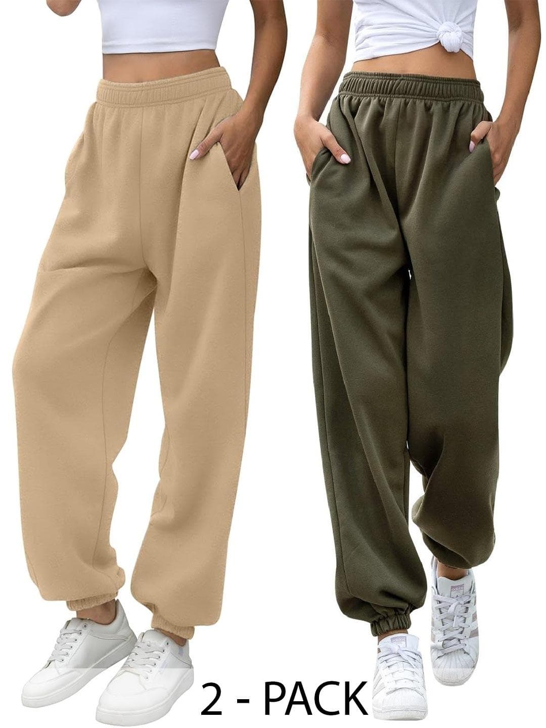 Q-rious Women Pack Of 2 Loose Fit Cotton Joggers