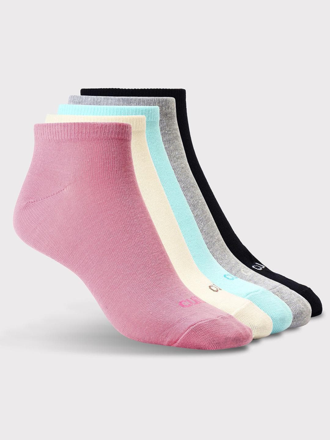 CULT Women Pack of 5 Low Ankle Cotton Multi Colour Socks