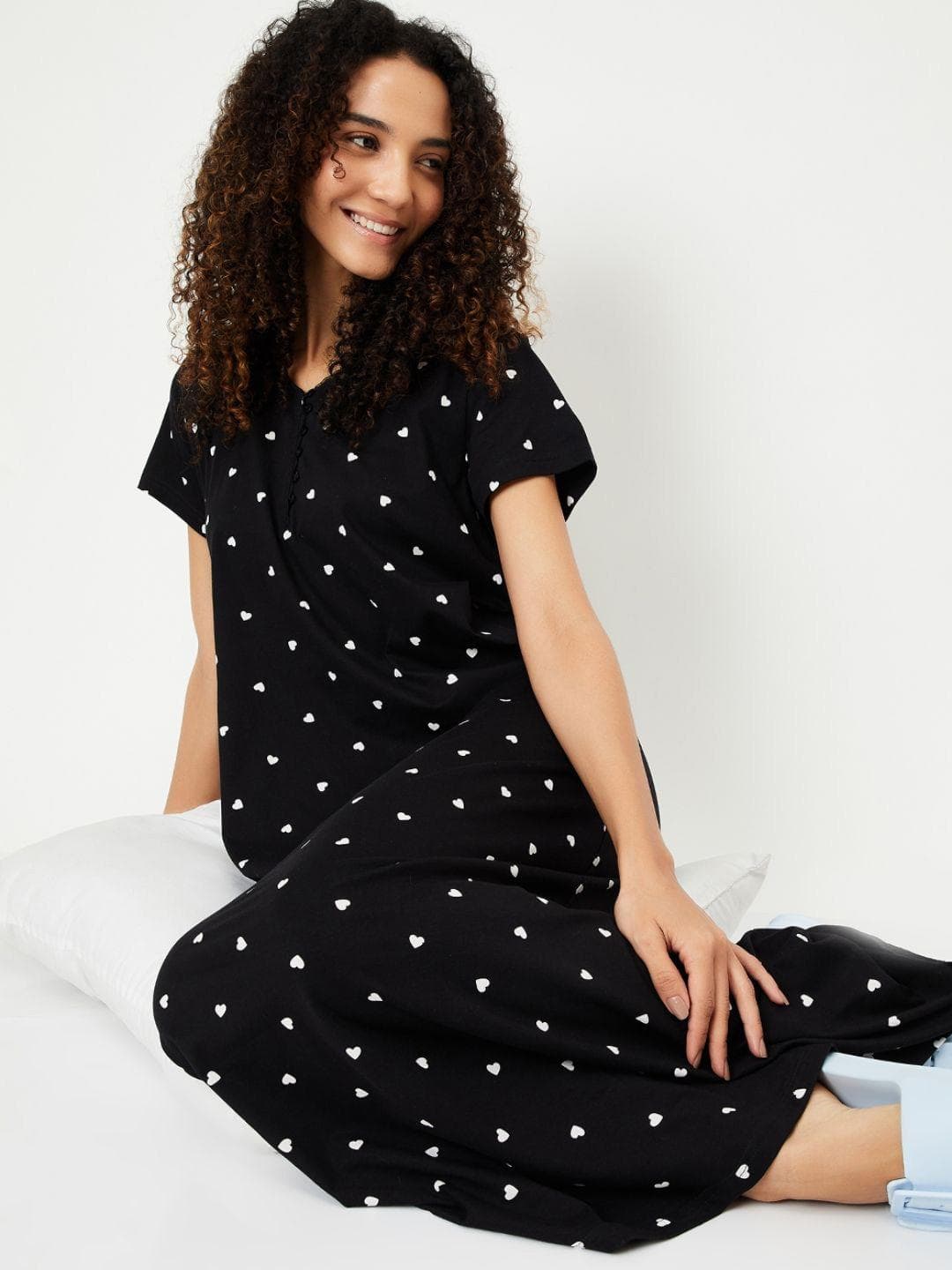 max Women Conversational Printed Pure Cotton Maxi Nightdress