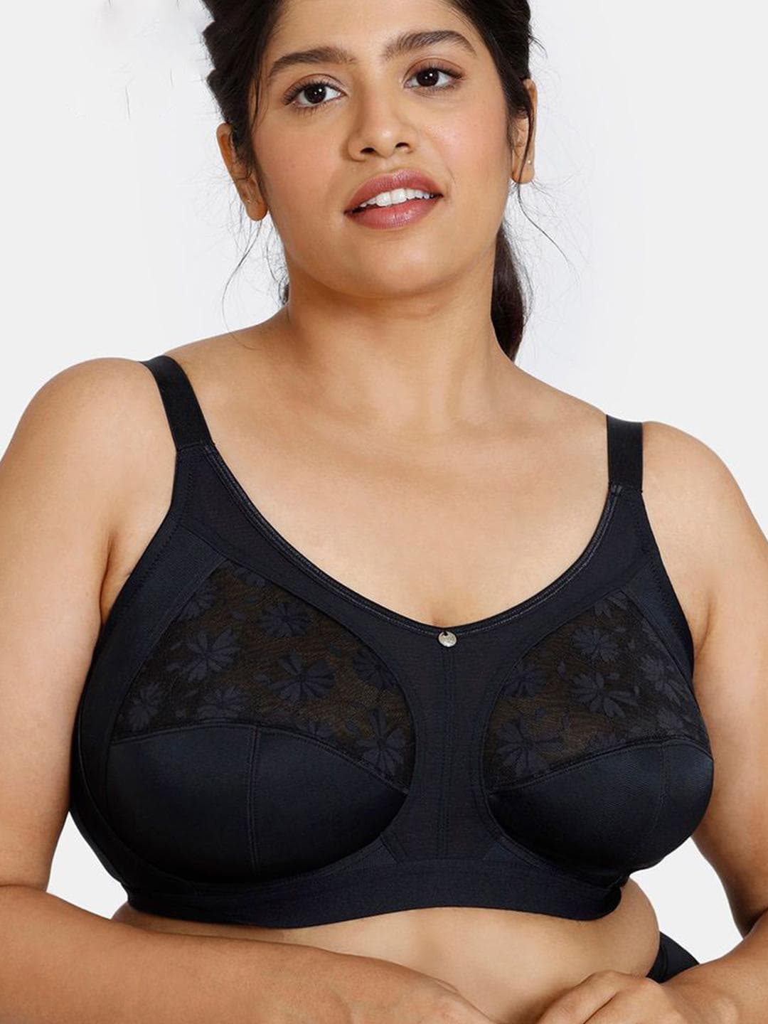 Zivame Floral Self Design Full Coverage Bra