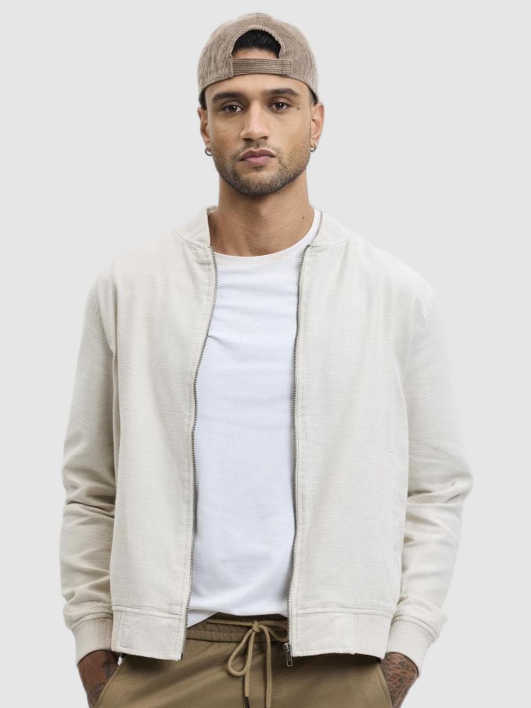 Snitch Mock Collar Pure Cotton Bomber Jacket
