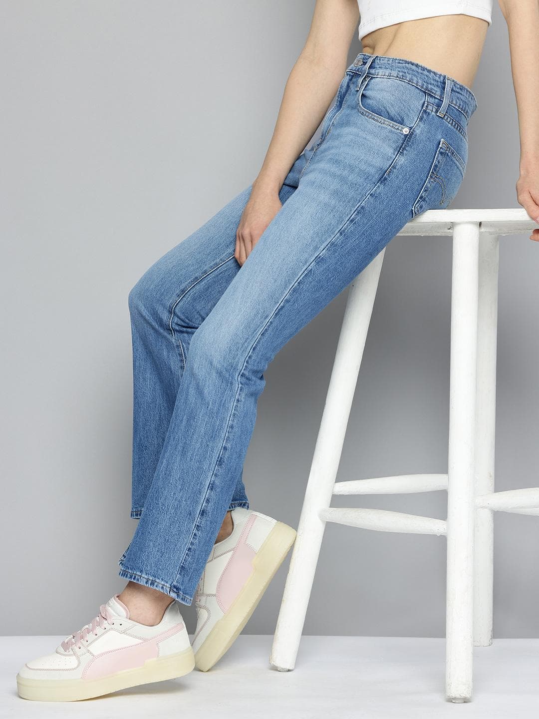 Levis Women's 726 Blue Flared Fit High Rise Jeans