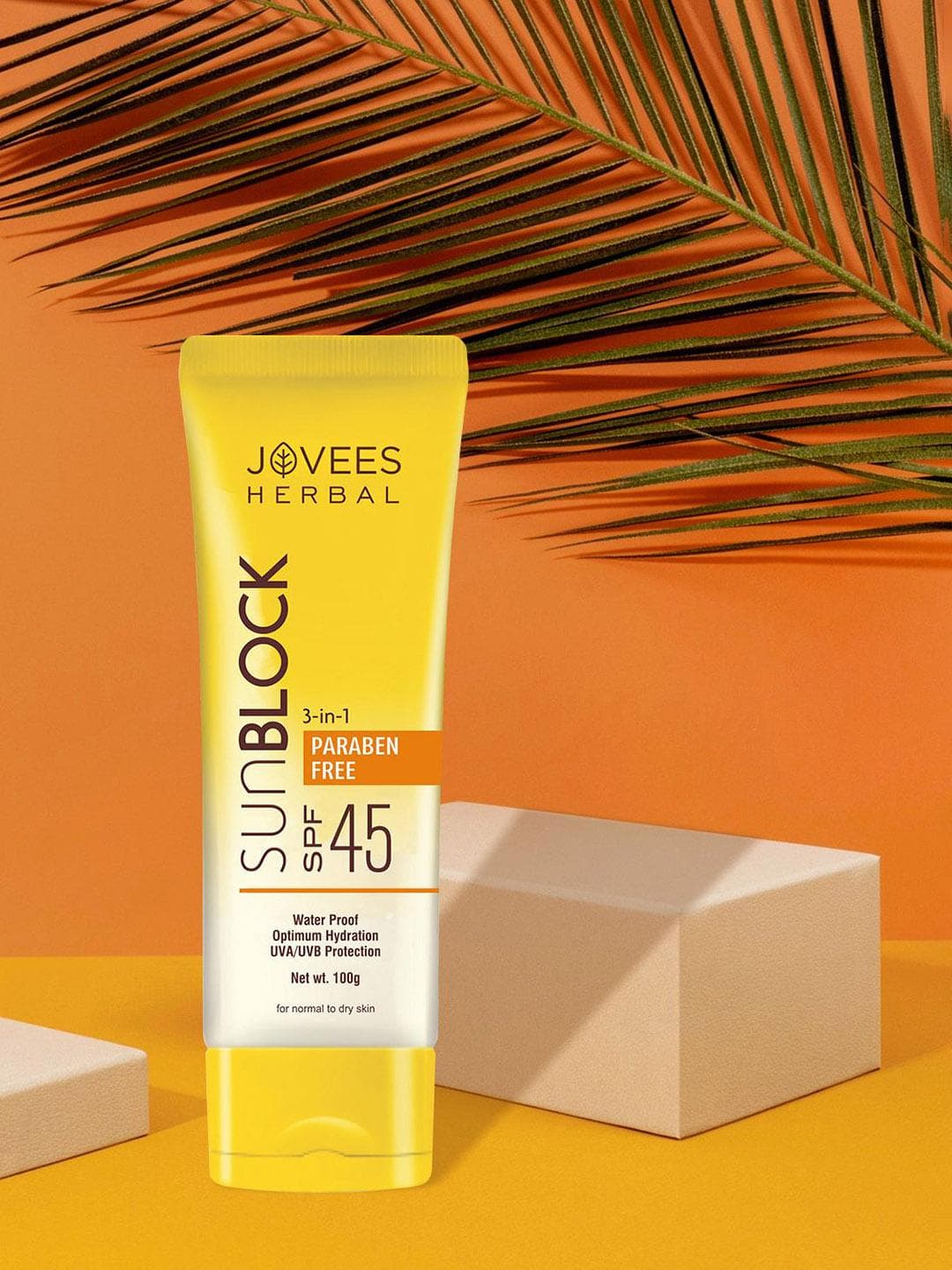 Buy Jovees Herbal Sun Block Water Proof Sunscreen With SPF 45 100 G - - Personal Care for Unisex