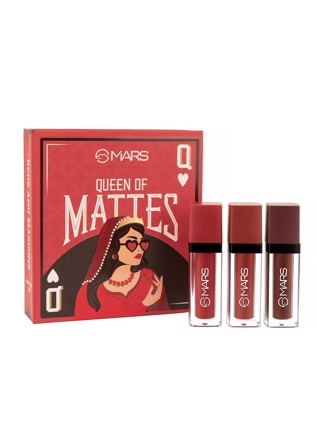 Buy MARS Set Of 3 Queen Of Mattes Long Lasting Liquid Lipstick 13.5ml Reds & Maroons - - Personal Care for Women