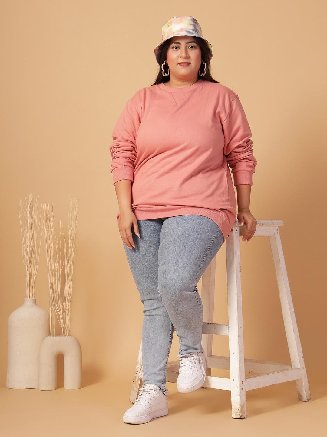Rigo Women Plus Size Round Neck Sweatshirt