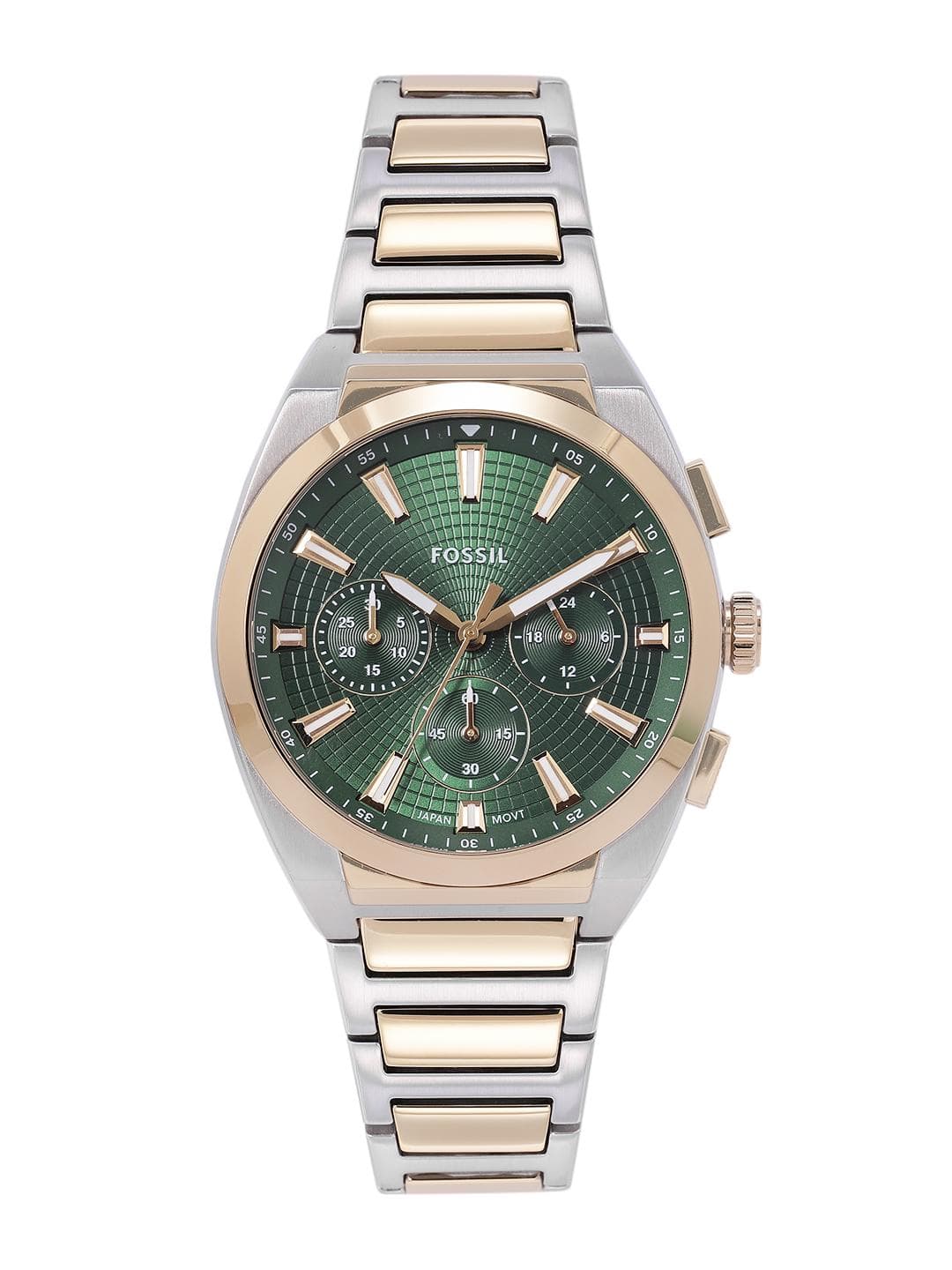 Fossil Men Everett Two Tone Patterned Dial Chronograph Analogue Watch FS6106I